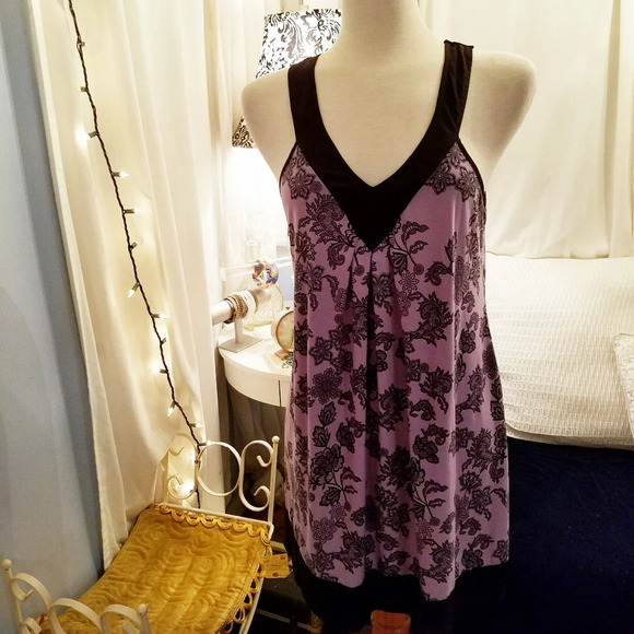 Gown and Robe Set by Linea Donatella Stretch Lavender & Black Size Small… - Picture 1 of 5
